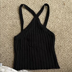 Zara Black Ribbed Camisole Top